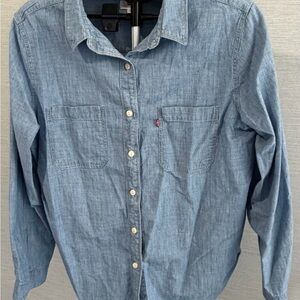 Levi's Denim-Look Button-Down Shirt in Light Blue